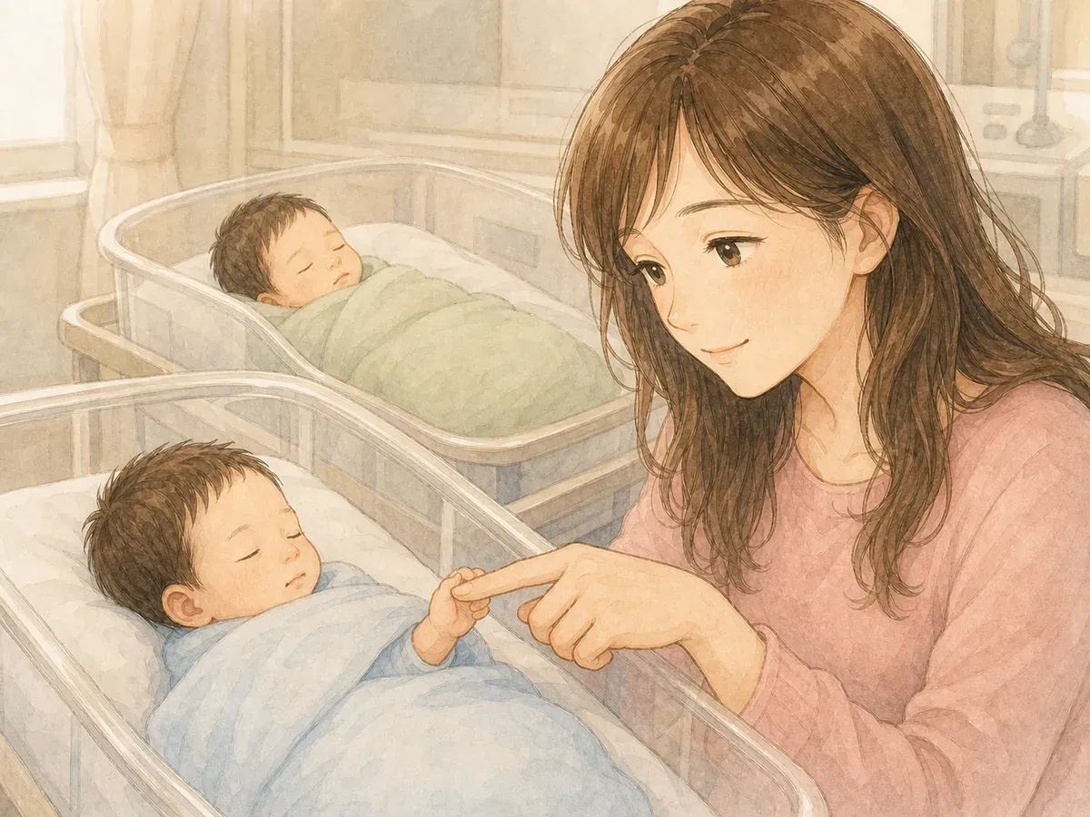 NICU・GCUで今日できた一つを、はづきママが静かに思い返す水彩イラスト