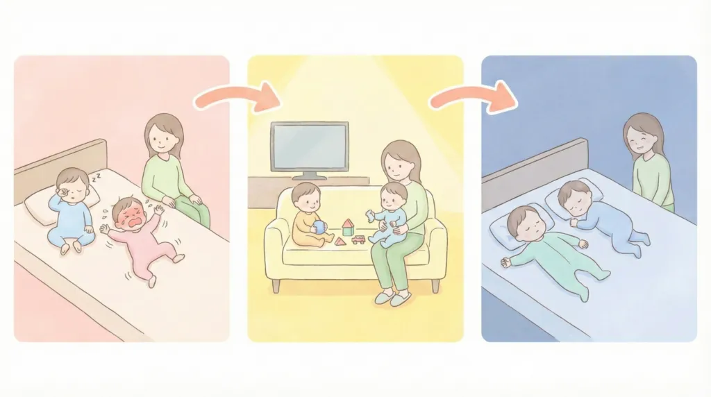 双子の1日の睡眠ルーティン図